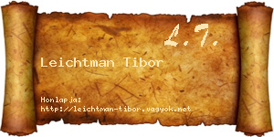 Leichtman Tibor névjegykártya